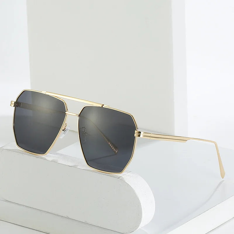 Best Selling Products 2023 Latest Fashion Double Beam Metal Frame Sunglasses Unisex Stylish Polarized Sunglasses