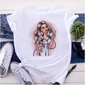 Summer Premium Shorts Set Work Soft Style Sublimation Ff T-Shirt for Women