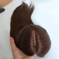 Machine Injected Pu Around Woman Topper 6x6.5" Dark Brown Hair Replacement