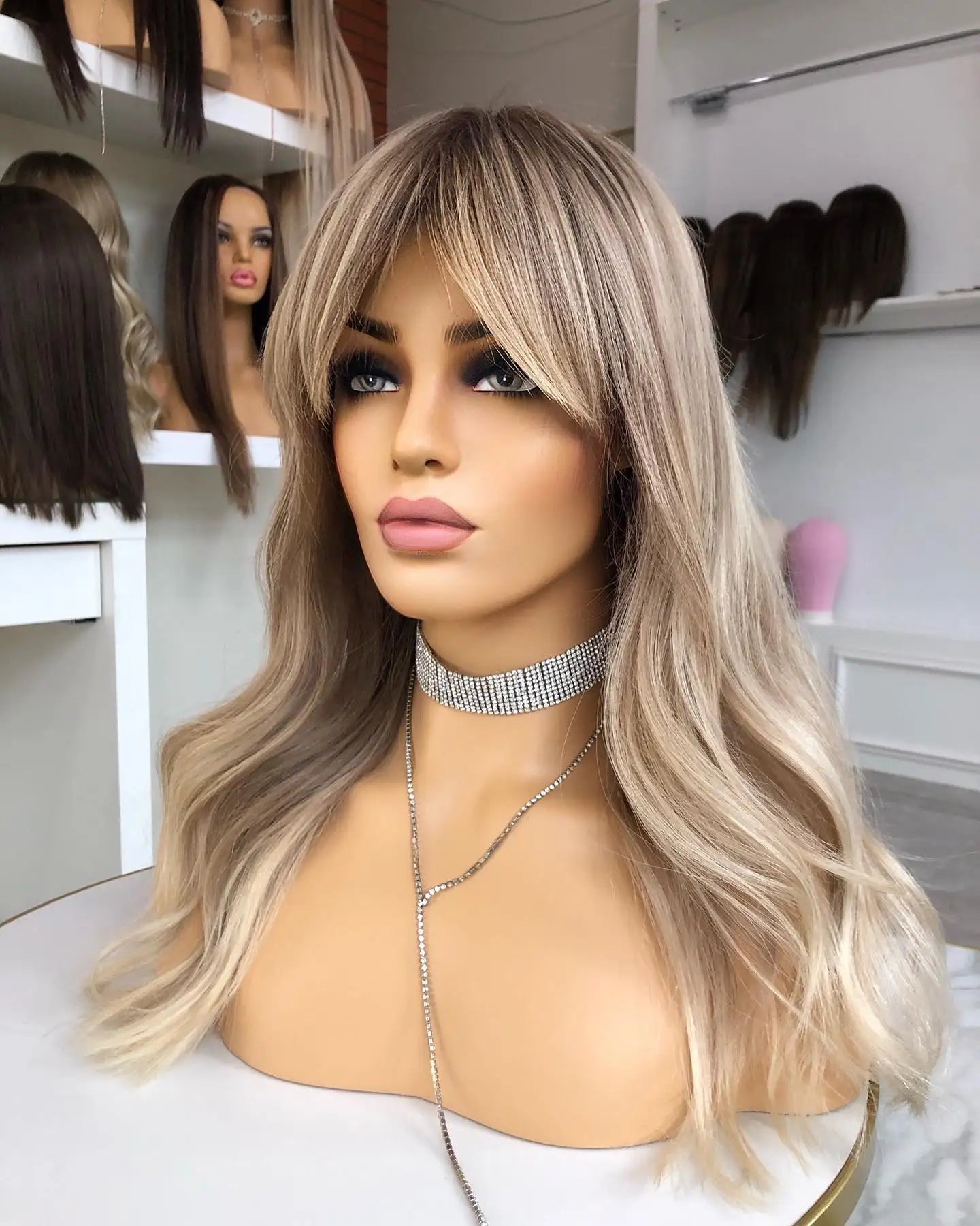 Ready to Ship Lace Frontal Body Wave Highlights Blonde European Hair Glueless HD 13x4 Lace Front Wig