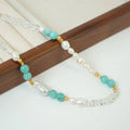 Green Marble Beads Necklace Baroque Chain & Crystal Jewelry Spring 2025 Light Luxury Boho Accessories for Women Wholesale