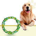 Camouflage Pattern Pet Bite Ring Shape Toy Durable Tough Bamboo Fiber Materials Interactive Dog Chew Training Toy