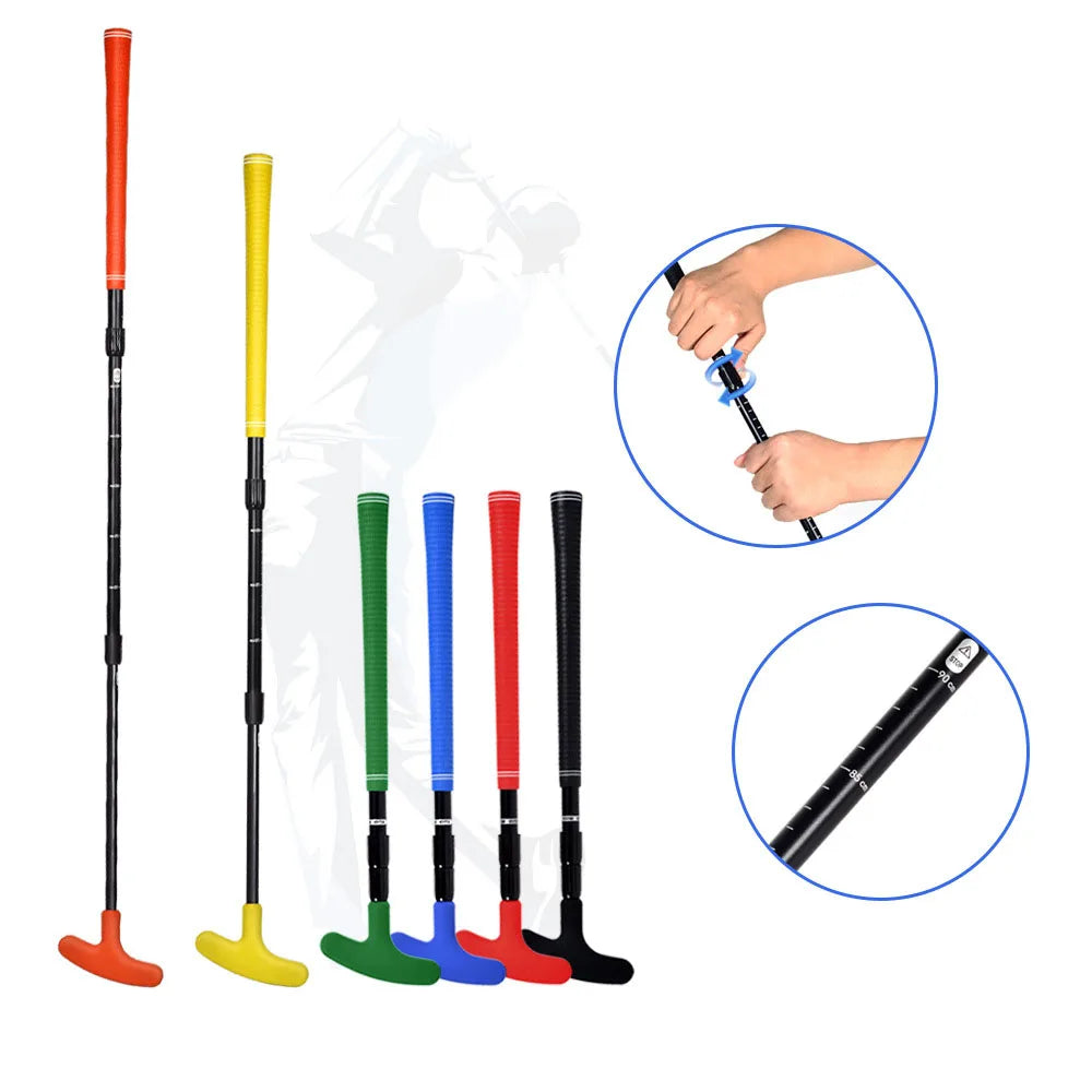 3 Section Easy Carry 17 to 35 Inch Length Adjustable Kids Telescopic Golf Putter Retractable Length Double Side Golf Putter