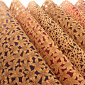 INFOCORK Portugal Vegan 0.9mm Laser Hollow-Out Natural Cork Fabric with Nylon Mesh Base Durable for Handbags & Wallets