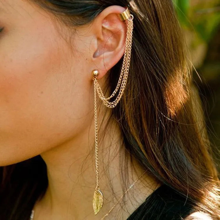 Wholesale Trendy Ladies Cuban Chain Shape Women Clip on Earring
