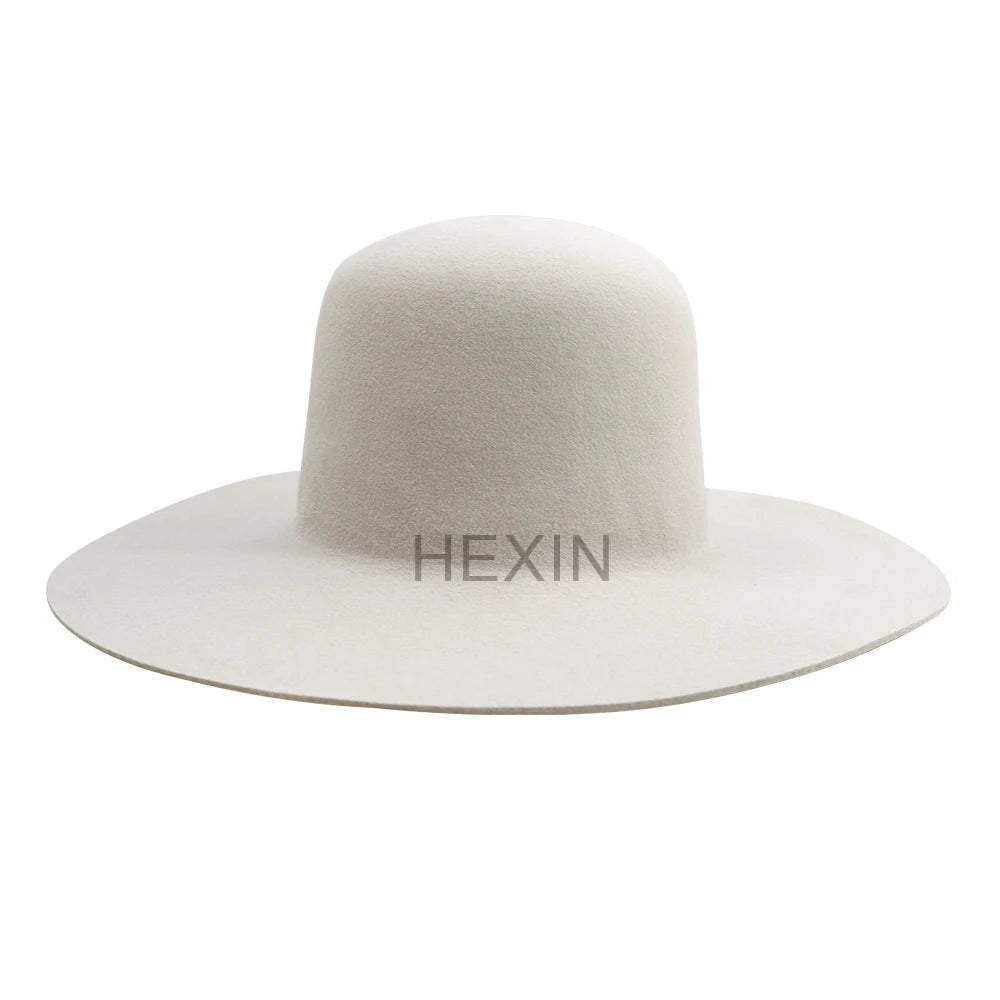 Wholesale Custom Rabbit Fur Felt Hat Body Wide Brim Plain Fedora Hat Body