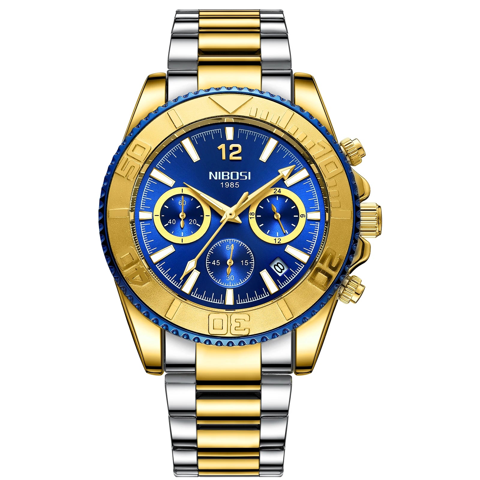 Nibosi 2517 New Model Men's Water-Proof Stainless Steel Watch Luminous Quartz Watches Customize Logo Wristwatches
