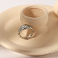 Ins Popular 316L Stainless Steel High Polished Wide Band Croissant Rings for Women Waterproof Jewelry