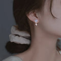 925 Silver Flower Tassel Earring for Women Gold Plated Trendy & Cute Fashion Jewelry for Wedding & Anniversary