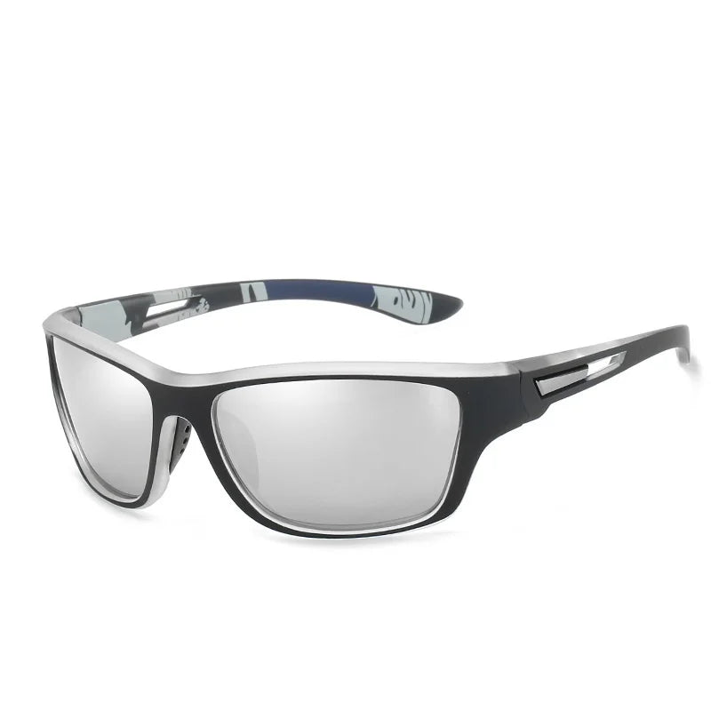Hot Sale Classic Sports Eyewear for Men Blue Red Polarized for Outdoor Sports Driving Fishing Printed Pattern Legs Sun Glasses