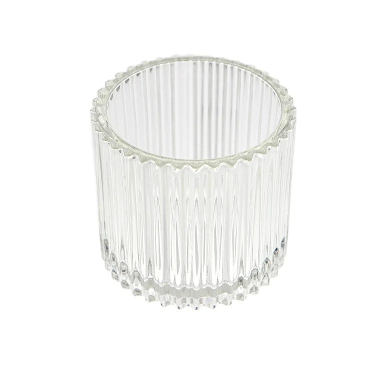 High Quality Round Glass Candle Holders with Bamboo Cap