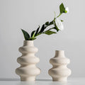 Ceramic Porcelain Modern Dried White Round Classic Flower Vases Set 2 Home Garden Decor for Centerpieces Wedding Dinner Table
