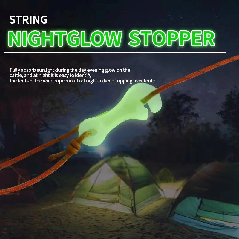 JW-081 Wholesale Outdoor Camping Essentials Adjustable Tent Luminous Wind Rope Buckle