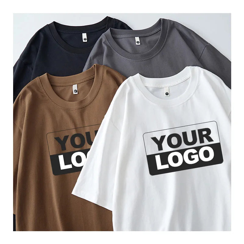New Design Men's Personality Heavyweight T-shirts Cotton Embroidered Tshirt Custom logo for Men