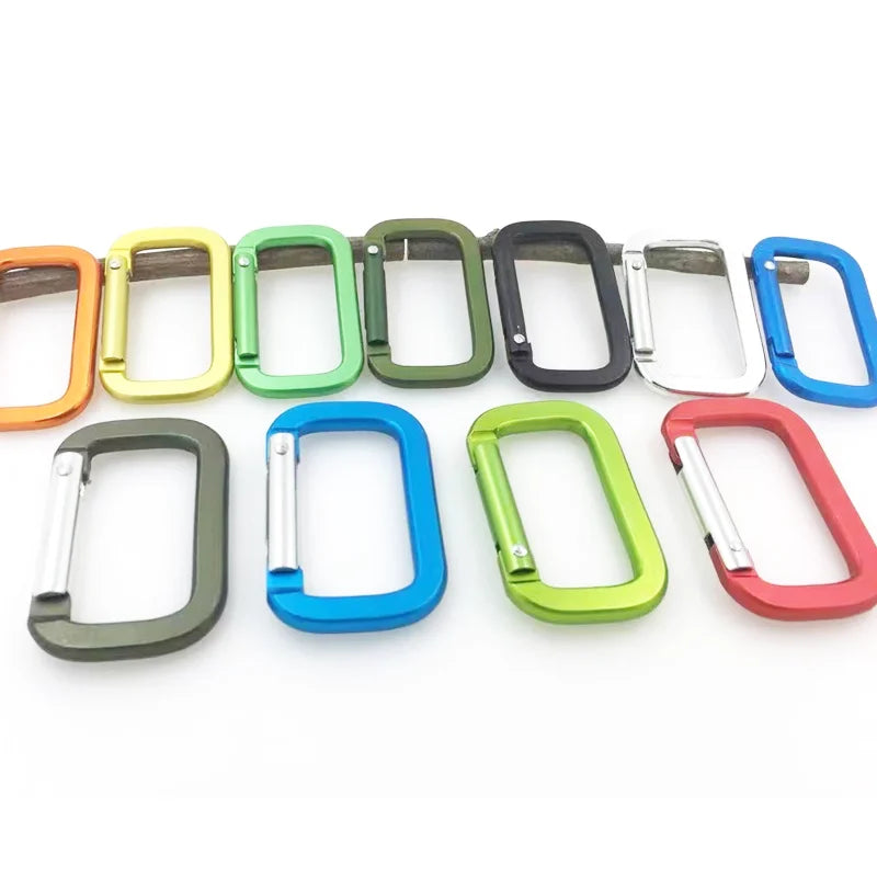 5cm Matt Black Aluminum Alloy Rectangle Shaped Carabiner