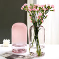 Modern Simple Transparent Color Tall Small Mouth Glass Wall Vase Hydroponic Water Cultured Flower Arrangement Dry Flower