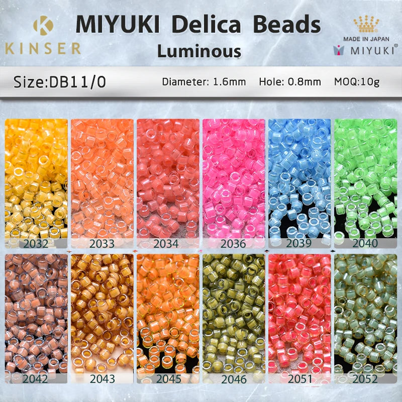 Miyuki Delica Beads 1.6 mm [14 Color Luminuos ]10g Pack