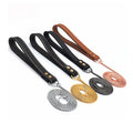 Hot Sale China Wholesale 4 Colors Custom Solid Brass Copper Snake Choke Dog Leash Chain With Leather Handle