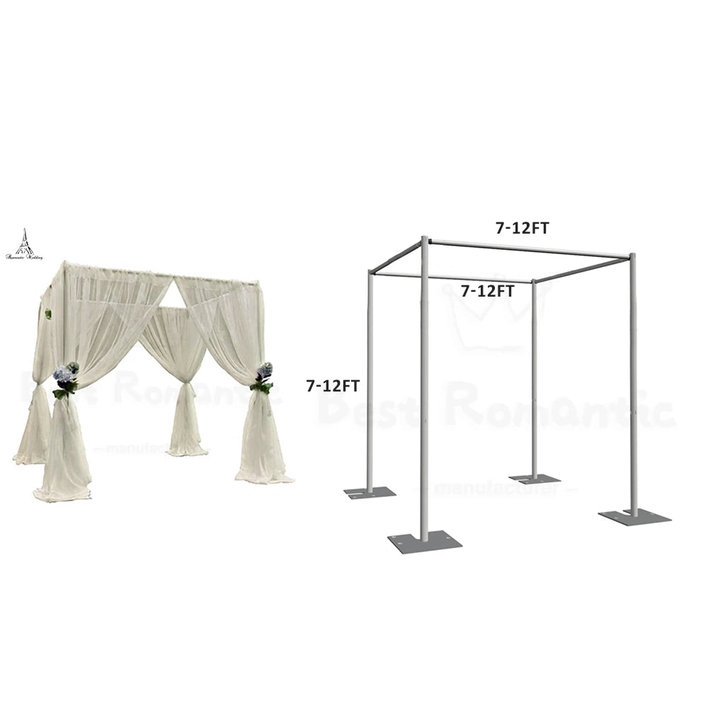 Square Wedding Backdrop Drapes with Fashionable Stainless Steel Pipe Stand Stage Decor Props