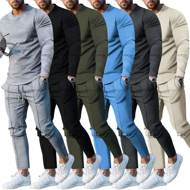 Liu Ming New Arrival 2025 Products Autumn Fashion Casual Sports Suits Two Pieces Men Jogging Sweatsuit Pants Set