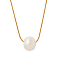 French Freshwater Pearl Necklace Stainless Steel Chain Pearl Pendant Jewelry Necklace