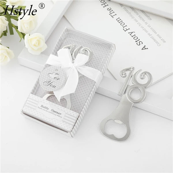 Silver 18 Bottle Opener 18th Birthday Anniversary Party Favors Gifts for Guest 18 Years Old Souvenirs Party Keepsakes SD1663