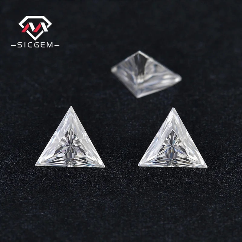 SICGEM D Color VVS1 Clarity Triangle Cut Loose Moissanite for Ring Jewelry Setting