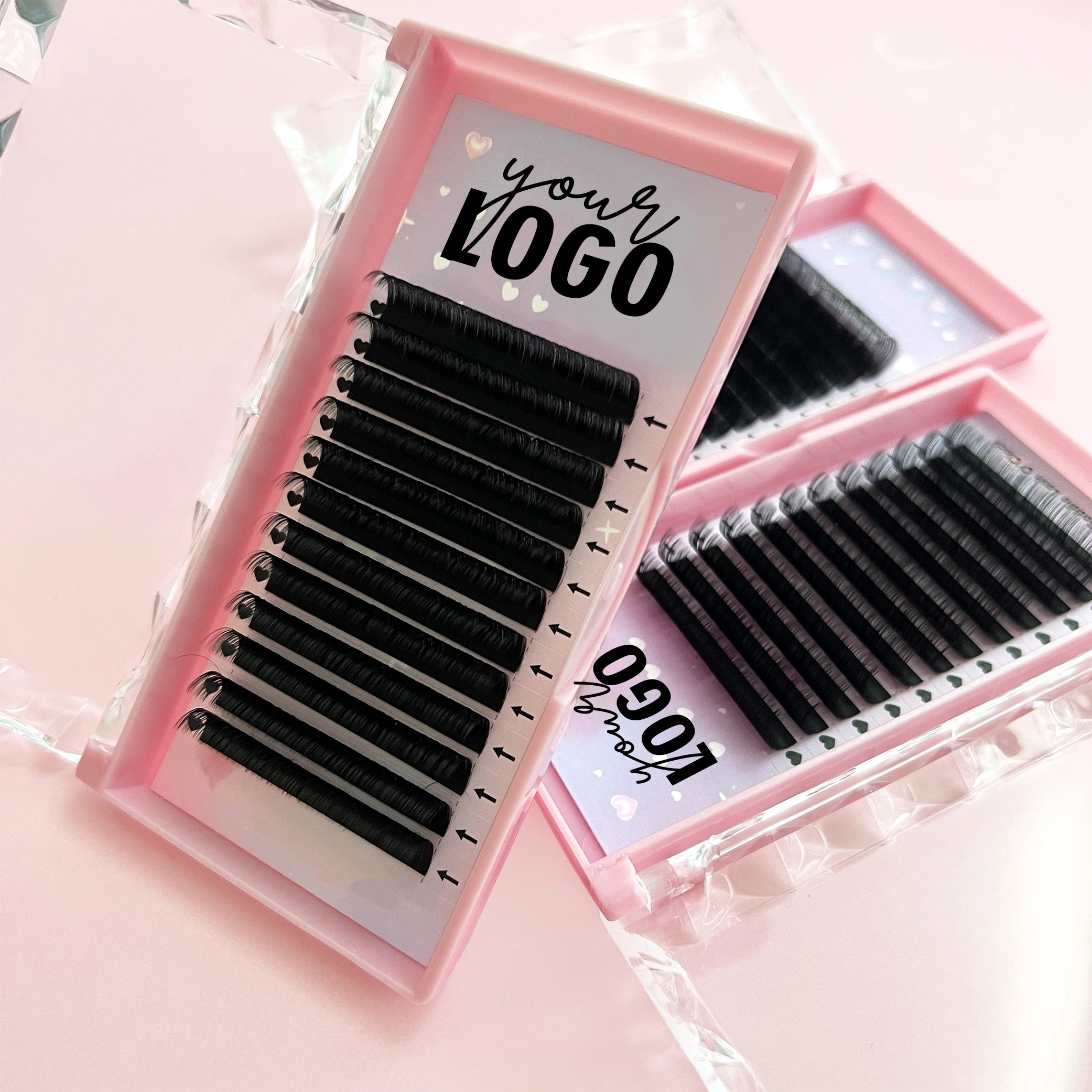 Meecil Handmade Individual Eyelash Extensions Super Soft Matte Black Ellipse Lash Trays CC Curl PBT Cashmere Lash