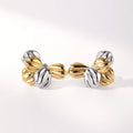 Children's Stainless Steel Silver Gold Two Tones Vintage Summer Geometric Fall Stud Earrings Emerald Cut ZIRCON Jewelry