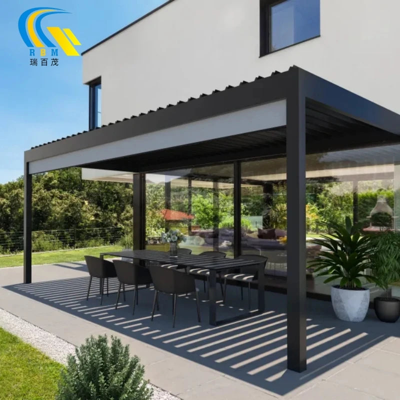 Modern Pergolas De Aluminio Polycarbonate Patio Cover Louvered Gazebo Pavilion Outdoor Aluminium Pergola