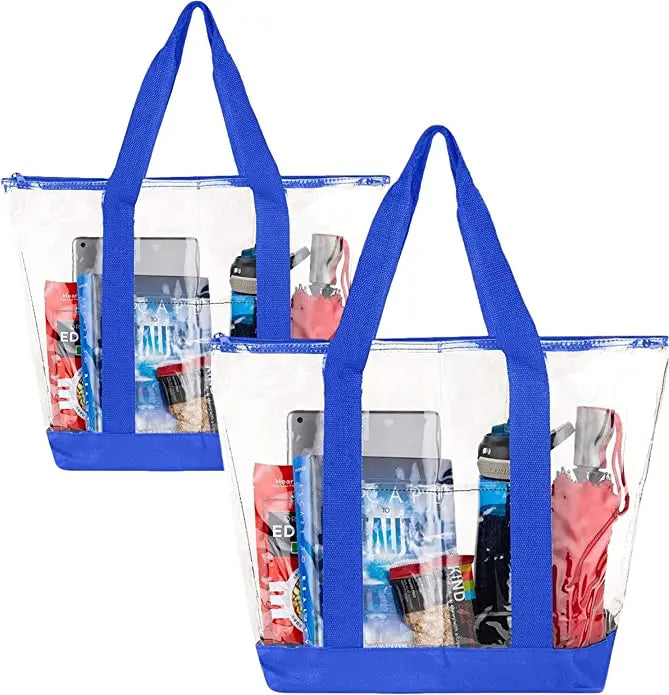 Waterproof Large Capacity clear Plastic Transparent Reusable Pvc Summer Holographic Beach Shopping Tote Bag