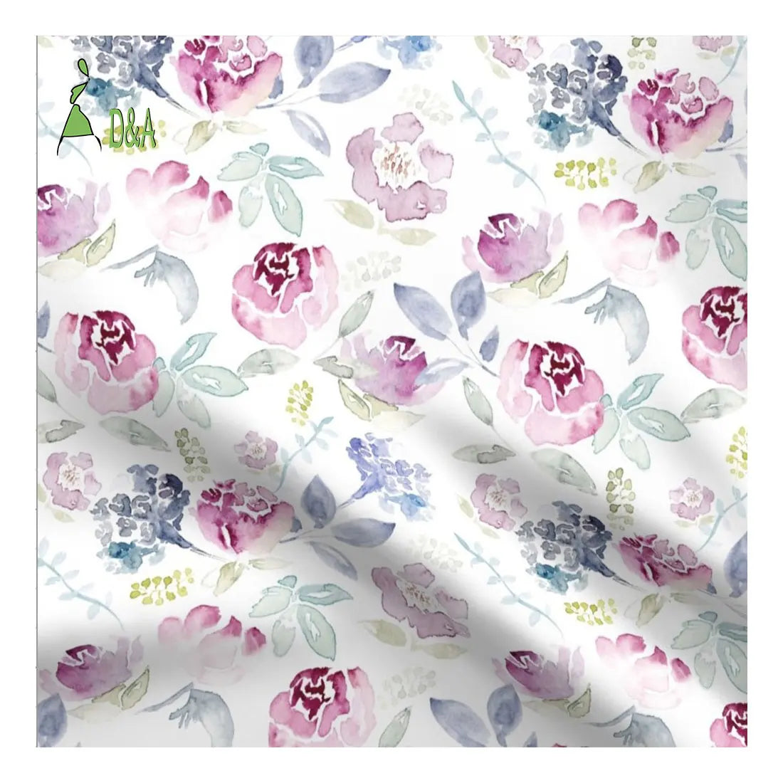 Vintage 100% Rayon Fabric Watercolour Floral Printed Woven Technique for Girls' Dress Lining & Sleepwear Boys' Applicable