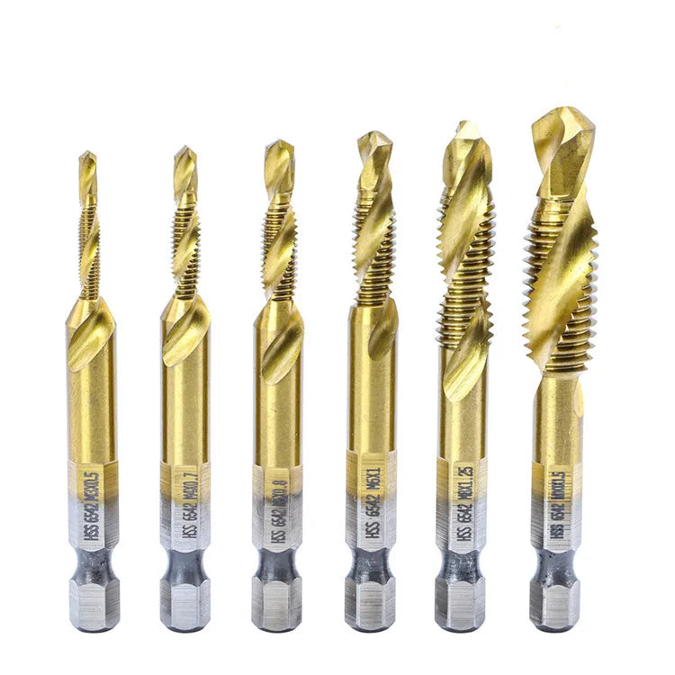 6pcs M3 M4 M5 M6 M8 M10 Metric Thread Tap Drill Bit Set HSS 6542 Screw Tap for Wood and Metal