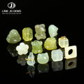 JD Natural Light Green Jade Carved Animals Shape Wealth Gourd Cat Shape Lucky Lock Cute Charm Beads for Jewelry Making