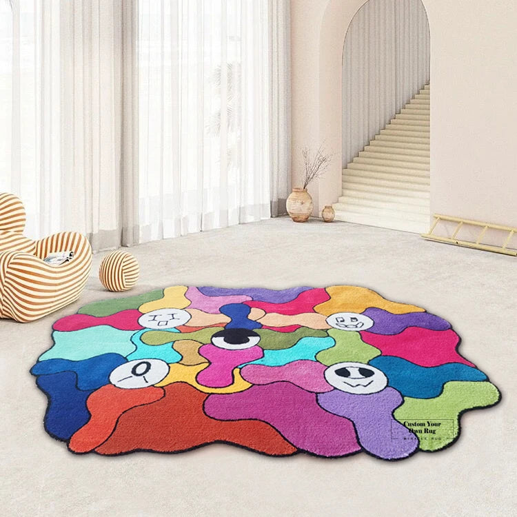 Utterly Captivating RAINBOW Carpets Type Puzzle Carpet Floor Mat Custom Printed Puzzle Carpets