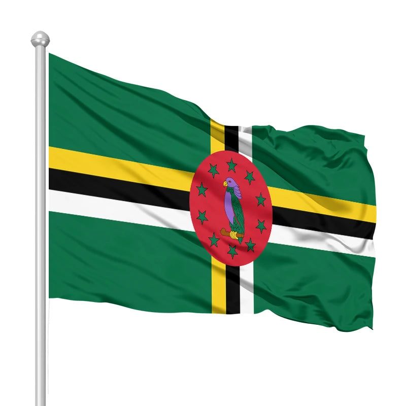 Custom 3*5ft Dominica Flag Outdoor Decoration Bunting with Double-Sided Printing Flag Production