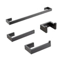 Matte Black Rectangle Stainless Steel Toilet Paper Holder with Hook Shower Accessories Towel Rack Set