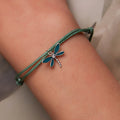 Fashion Dragonfly Bracelet 925 Sterling Silver Delicate Green Dragonfly Pendant Bracelet for Women Fine All-match Jewelry SCB237