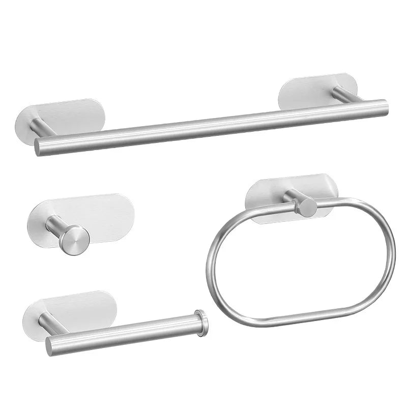 Wall Mounted 304 Stainless Steel Matte Black Four-Piece Bathroom Pendant Set Bathroom Sinks Modern Bathroom Accessories