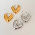 Dazan New HOT 18k Gold Plated Hypoallergenic Stainless Steel Vintage Polished Love Earrings Valentine s Day Jewelry for Women