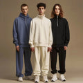 OEM Custom Drop Shoulder Heavyweight Blank Unisex Cotton Oversized Pullover 1/4 Quarter Half Zip Sweatshirt Jumper for Men