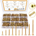 825PCS Self Tapping Screw Assortment Kit Inc Plated Carbon Steel Screws for Wood Screw Assortment Kit