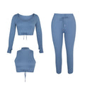 FLW Solid Breathable 3-Piece Workout Sports Clothing Set for Women Gym Activewear Seamless Yoga Active Wear Spandex/Nylon