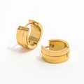 Trendy 18K Gold Plated Stainless Steel Simple Hoop Earring Chunky Layered Band for Parties and Gifts Wholesale