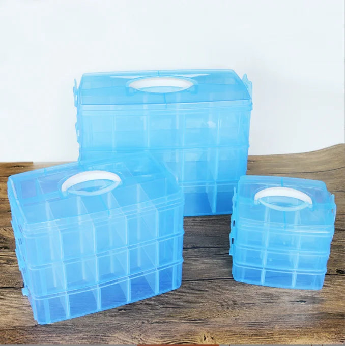 3-Layer Things & Crafts Storage Box with 30 Adjustable Compartments for Organizing