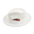 Unisex 100% Australian Wool Felt Fedora Hat Short Brim White Adjustable Customizable Size Outdoor Sports