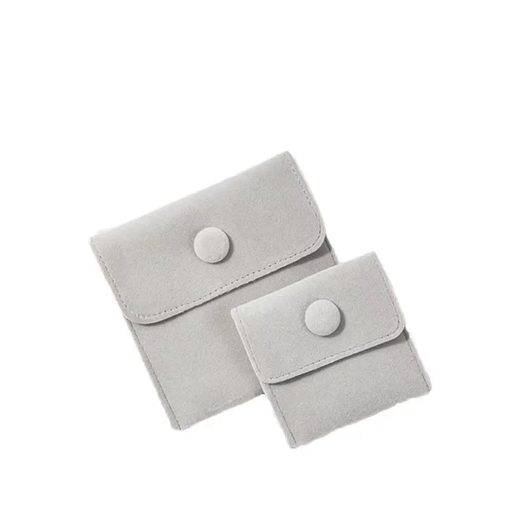 Custom Logo Anti Dust Jewellery Bag Packaging Bags Folded Velvet Small Envelope Button Flap Microfiber Jewelry Pouch