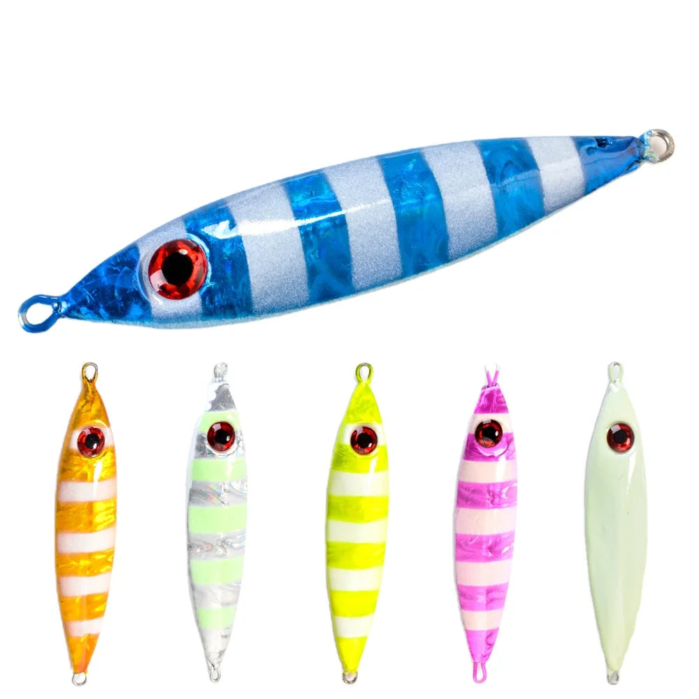 FTK Fishing Jigs Lure 30G-80G Slow Pitch Jigs Saltwater Boat Fishing Lure Bait
