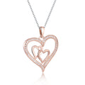 Hot Sale Heart Necklace 925 Sterling Silver Sideways Love Heart Pendant Halo Jewelry for Women