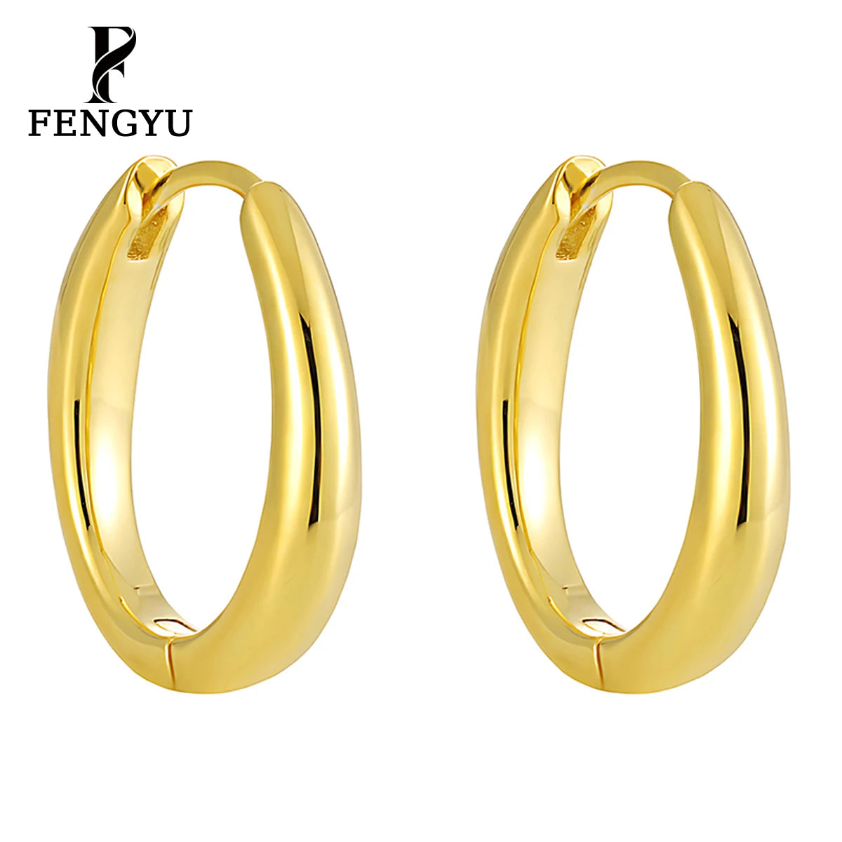 18K Gold Geometric Oval Hoop Earring for Women 925 Sterling Silver Minimalist Earring Designer Custom Fine Jewelry Wholesale